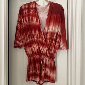 Honey Punch Orange/Red Tie Dye Romper